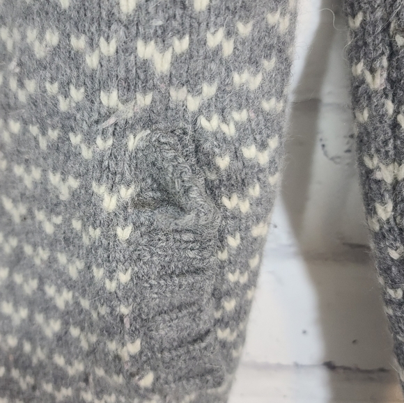Aerie Wool Blend Fair Isle Button Up Cardigan XS - Picture 6 of 7